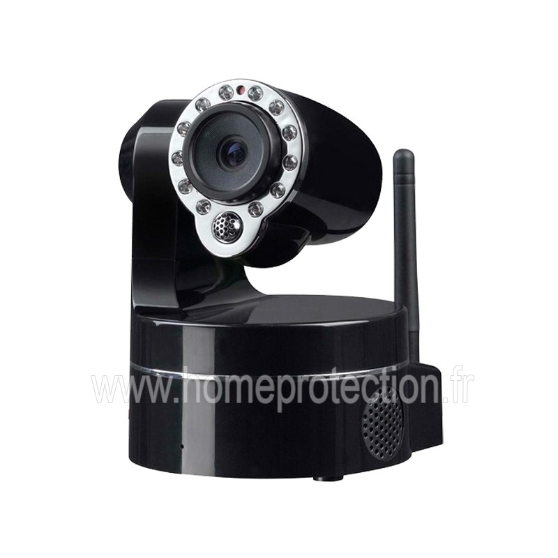 Caméra IP motorisée WiFi rotation 330 degrés avec vision nocturne,  détection de mouvements, alerte emails.