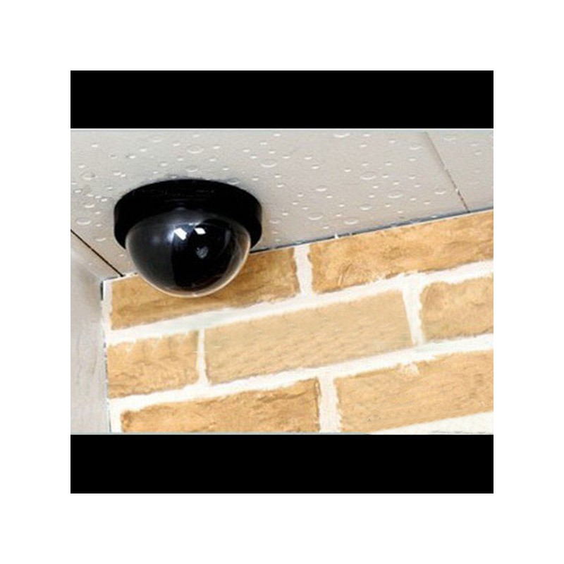 Fausse caméra de surveillance en dôme, lot de 2, lumière LED clignotante,  dissuade intrus, intérieur/extérieur, blanche