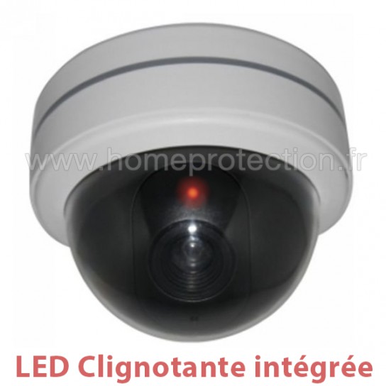Caméra dôme factice avec LED rouge clignotante - Home Protection