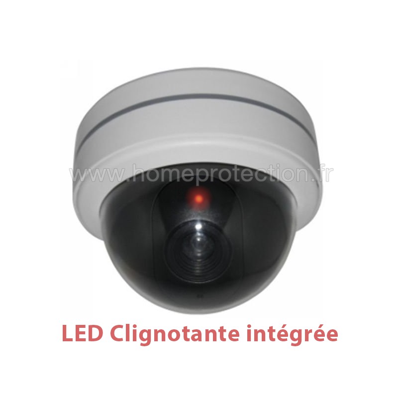 Nrpfell Noir Interieur et Exterieur CCTV Faux Dummy Dome Camera de securite avec Clignotant LED Rouge 
