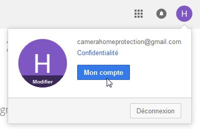 création d'un compte gmail pour votre caméra IP
