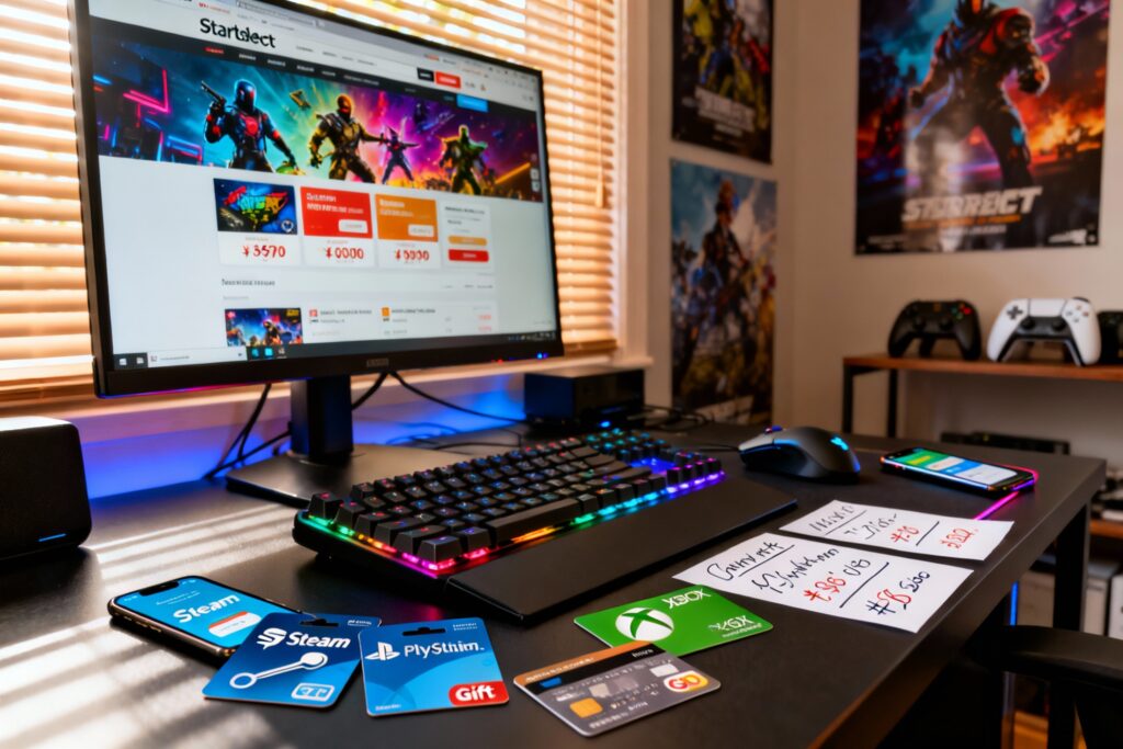 Illustration : Startselect avis 2025 : plateforme fiable pour cartes cadeaux gaming ?
