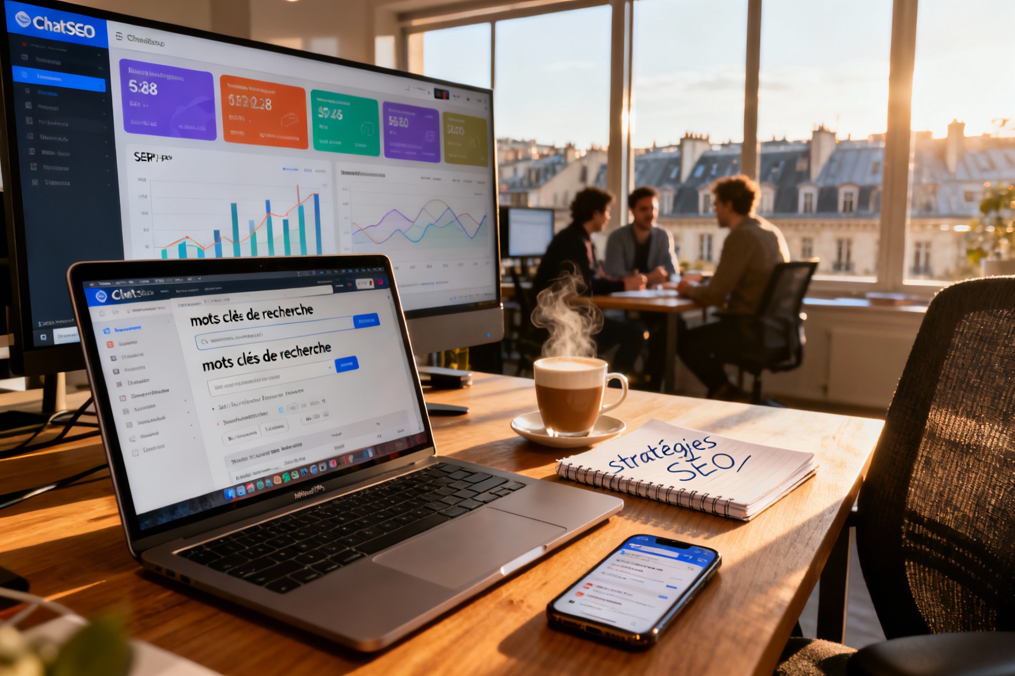 Illustration : ChatSEO : test complet et avis 2025 sur l&rsquo;outil SEO conversationnel