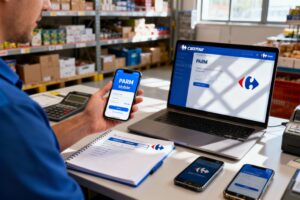 Illustration : PARM Mobile Carrefour : se connecter et gérer son planning