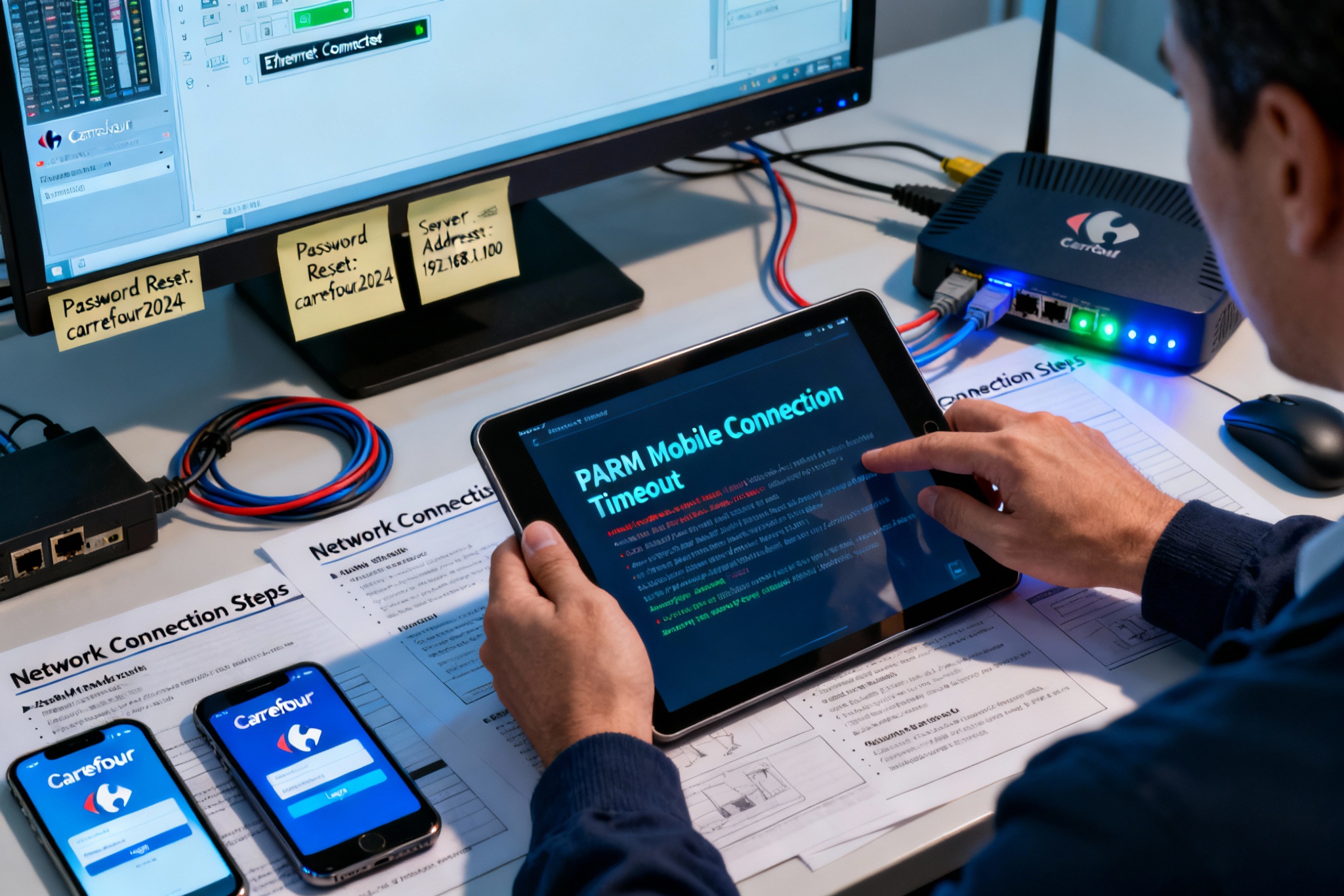 Illustration : PARM Mobile Carrefour : se connecter et gérer son planning