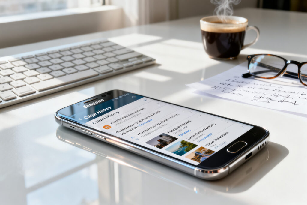 Comment récupérer un document dans le presse papier samsung​ ?